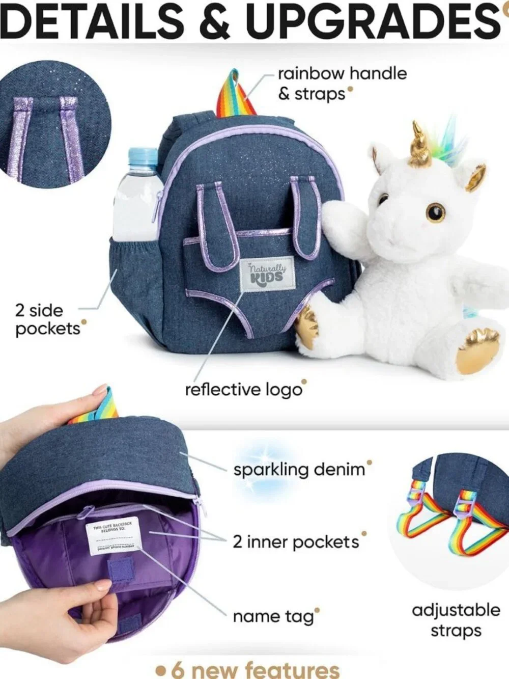 Adorable Toddler Backpack with Plush Unicorn Toy & Pockets - Perfect for Kids!
